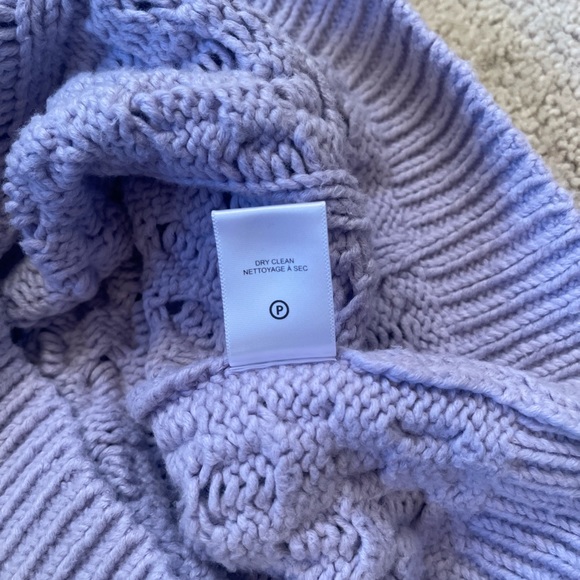 A.L.C Serena Blouson-Sleeve Cable-Knit Lavender Sweater Size M - Picture 10 of 11